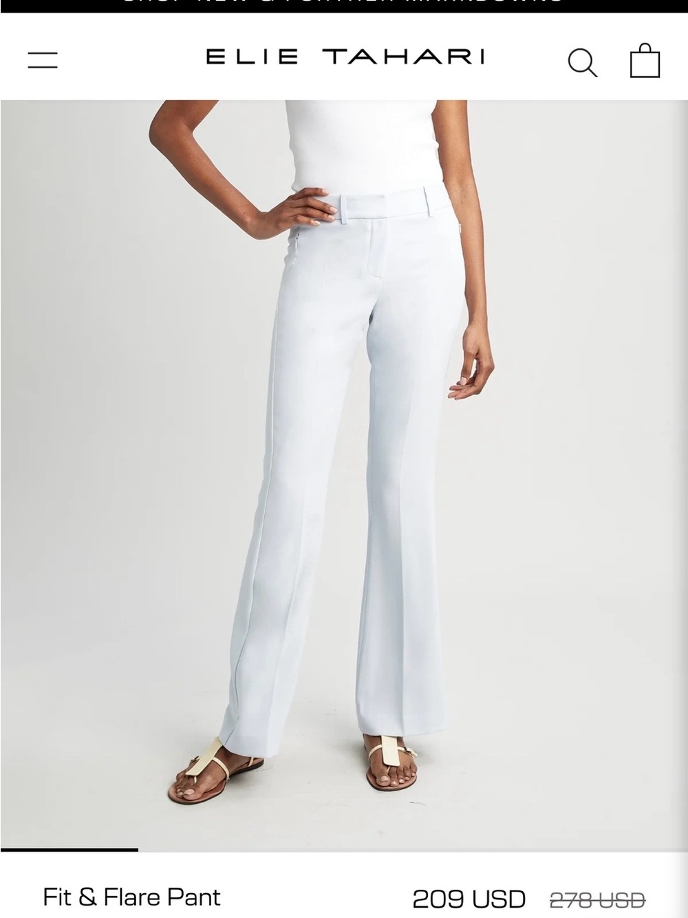Elie Tahari pale blue Trousers, size 6